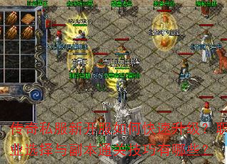 传奇私服新开服如何快速升级?职业选择与副本通关技巧有哪些? 传奇私服新开服如何快速升级?职业选择与副本通关技巧有哪些?