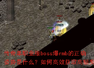 传奇单职业服boss爆rmb的正确姿势是什么?如何高效获取高额奖励 传奇单职业服boss爆rmb的正确姿势是什么?如何高效获取高额奖励