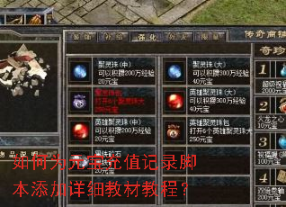 如何为元宝充值记录脚本添加详细教材教程? 如何为元宝充值记录脚本添加详细教材教程?