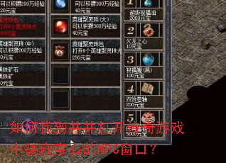 ����ҵ������򿪴�����Ϸ����Ƕ��ʯ��NPC���ڣ�