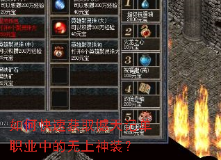 ��ο��ٻ�ȡ����ǵ�ְҵ�е�������װ��