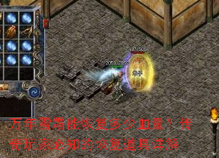 万年雪霜能恢复多少血量?传奇玩家必知的恢复道具详解 万年雪霜能恢复多少血量?传奇玩家必知的恢复道具详解