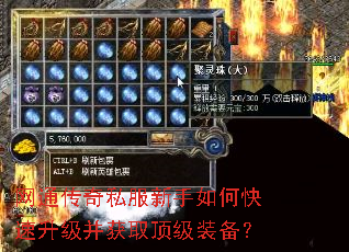 网通传奇私服新手如何快速升级并获取顶级装备? 网通传奇私服新手如何快速升级并获取顶级装备?